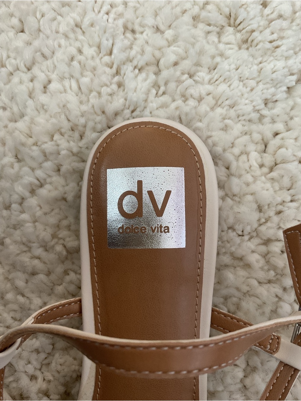 Dolce Vita Beige Woven Pointed-Toe Slingback Flats with Bow - Picture 5 of 6